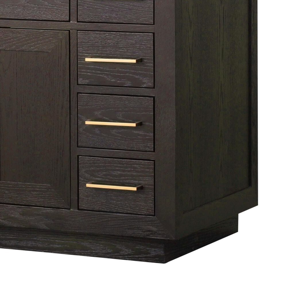 Lexora Home Abbey 48&quot; Single Bathroom Vanity in Brown Oak with 2 cm White Carrara Marble Top and Rectangular Sink, , large