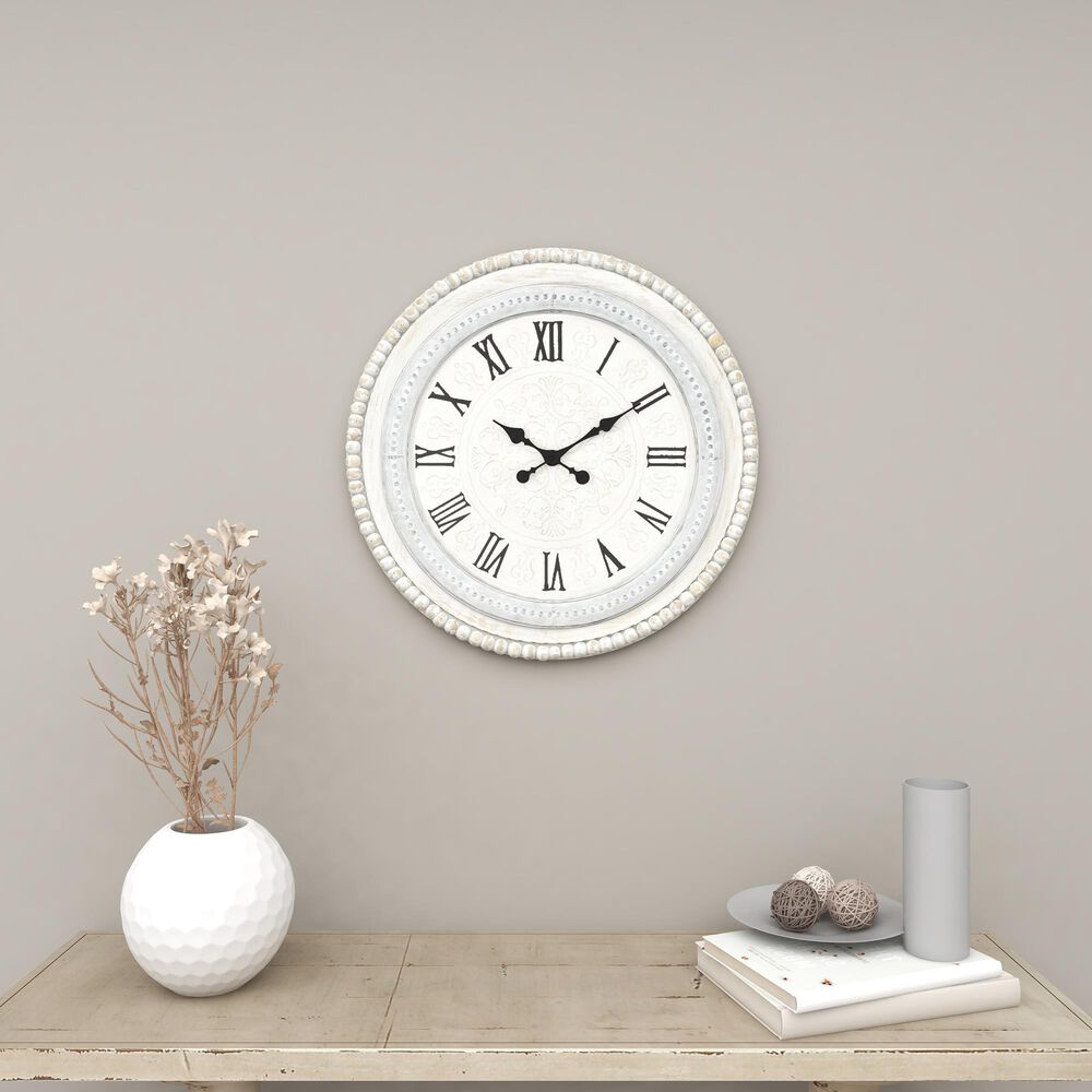 Maple and Jade 22&quot; Wall Clock in White, , large