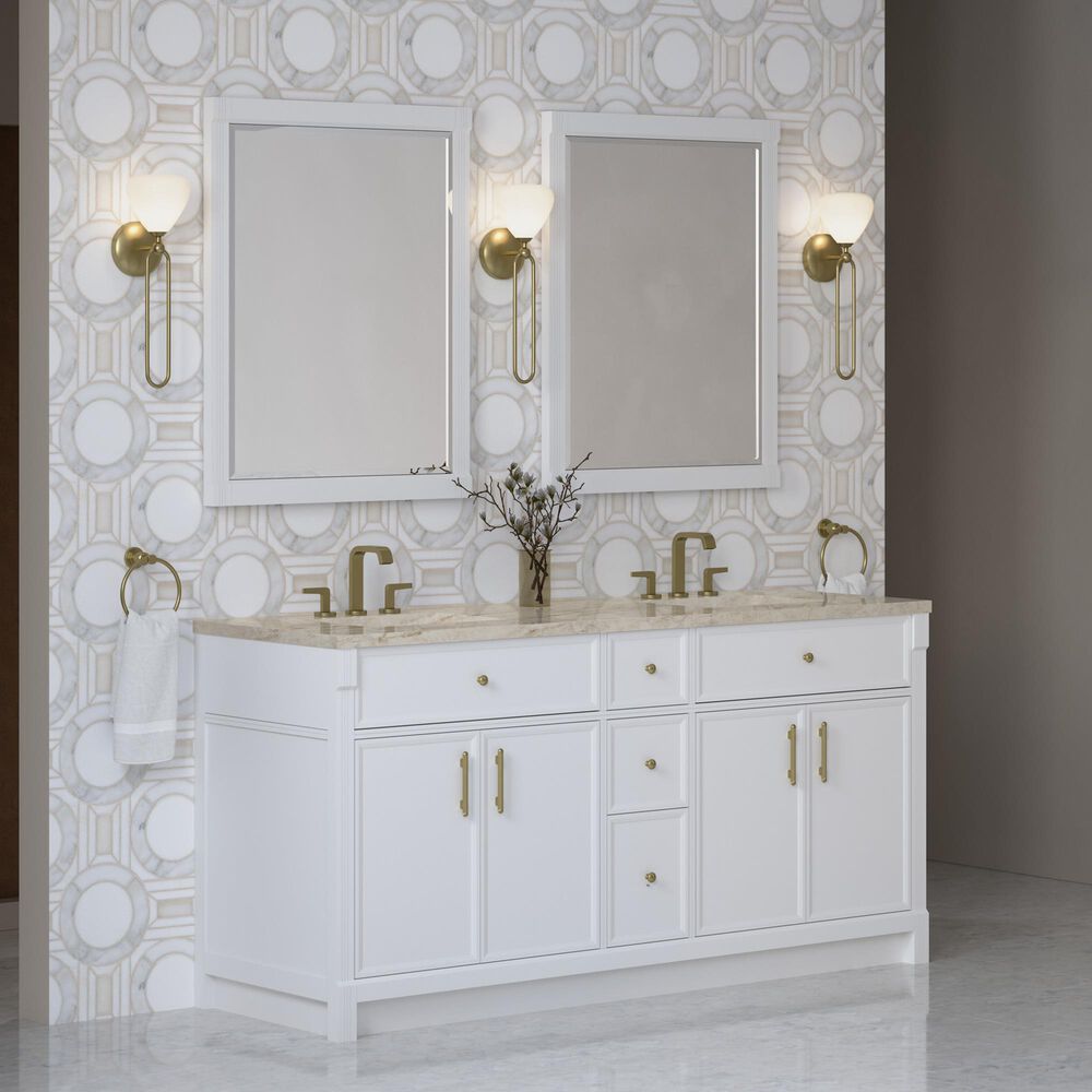 James Martin Bellshire 72" Double Bathroom Vanity in Bright White with 3 cm Tajnar Eclos Top, Rectangular Sinks and FreePower Wireless Charger, , large