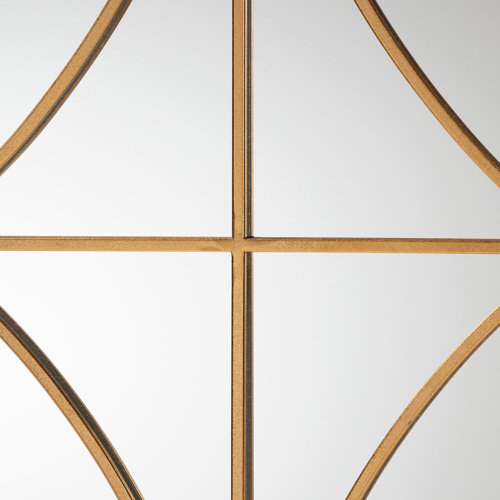 Baxton Studio Celerina Metal Accent Wall Mirror in Gold, , large