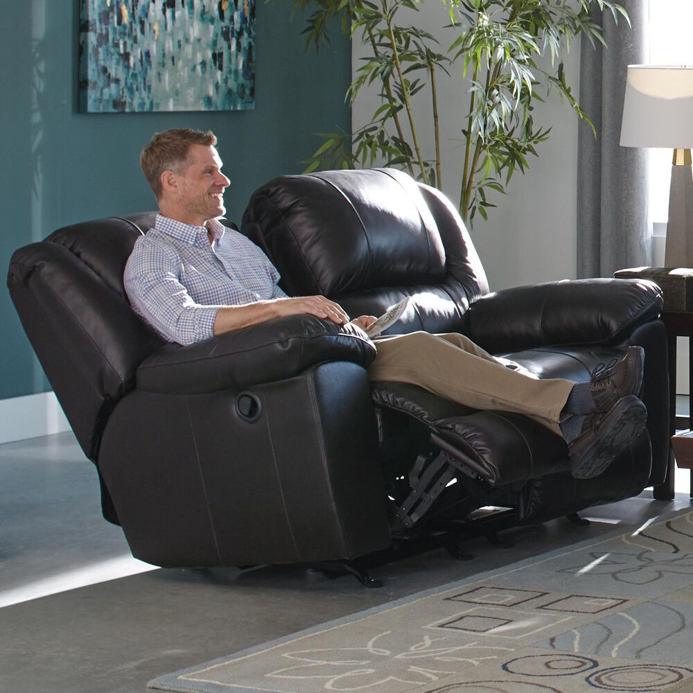 Catnapper Transformer II Leather Rocking Reclining Manual Loveseat in Chocolate, , large