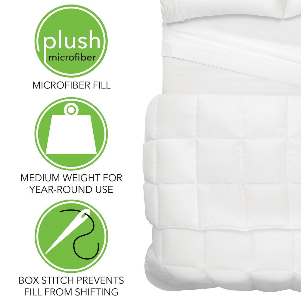 mDesign Twin/Twin XL Quilted Comforter Duvet Inserts in White NFM
