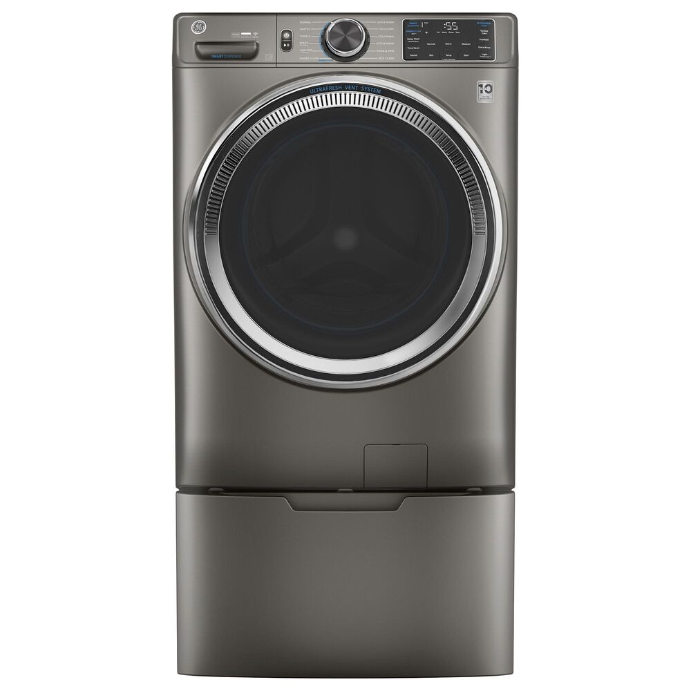 GE Appliances 4.8 Cu. Ft. Front Load Washer with Steam in Satin Nickel, , large
