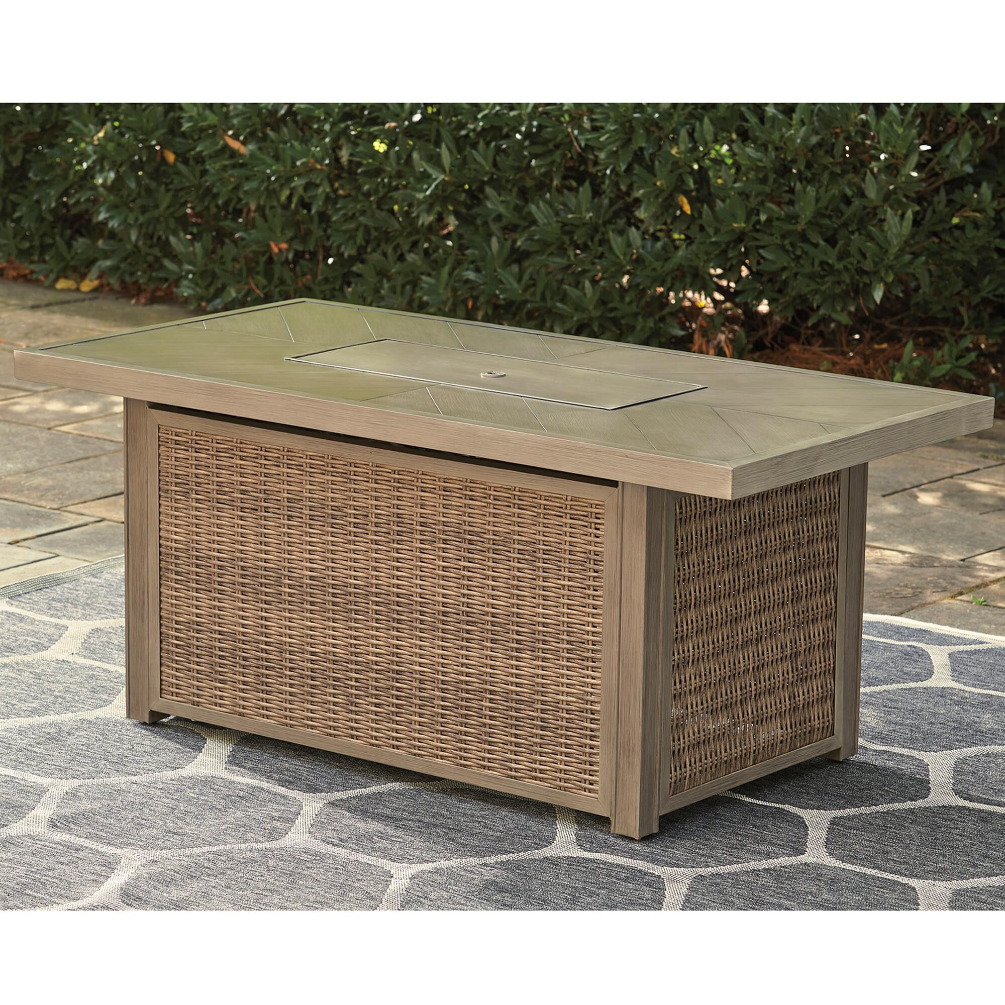 Signature Design by Ashley Beachcroft Rectangular Fire Pit Table
