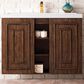 James Martin Vanities Alicante 39.5" Single Bathroom Vanity in Mid Century Acacia with 5 cm White Glossy Resin Top and Rectangular Sink, , large