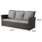 Hearth and Haven Outdoor Sofa with Black Wicker Frame in Gray, , large
