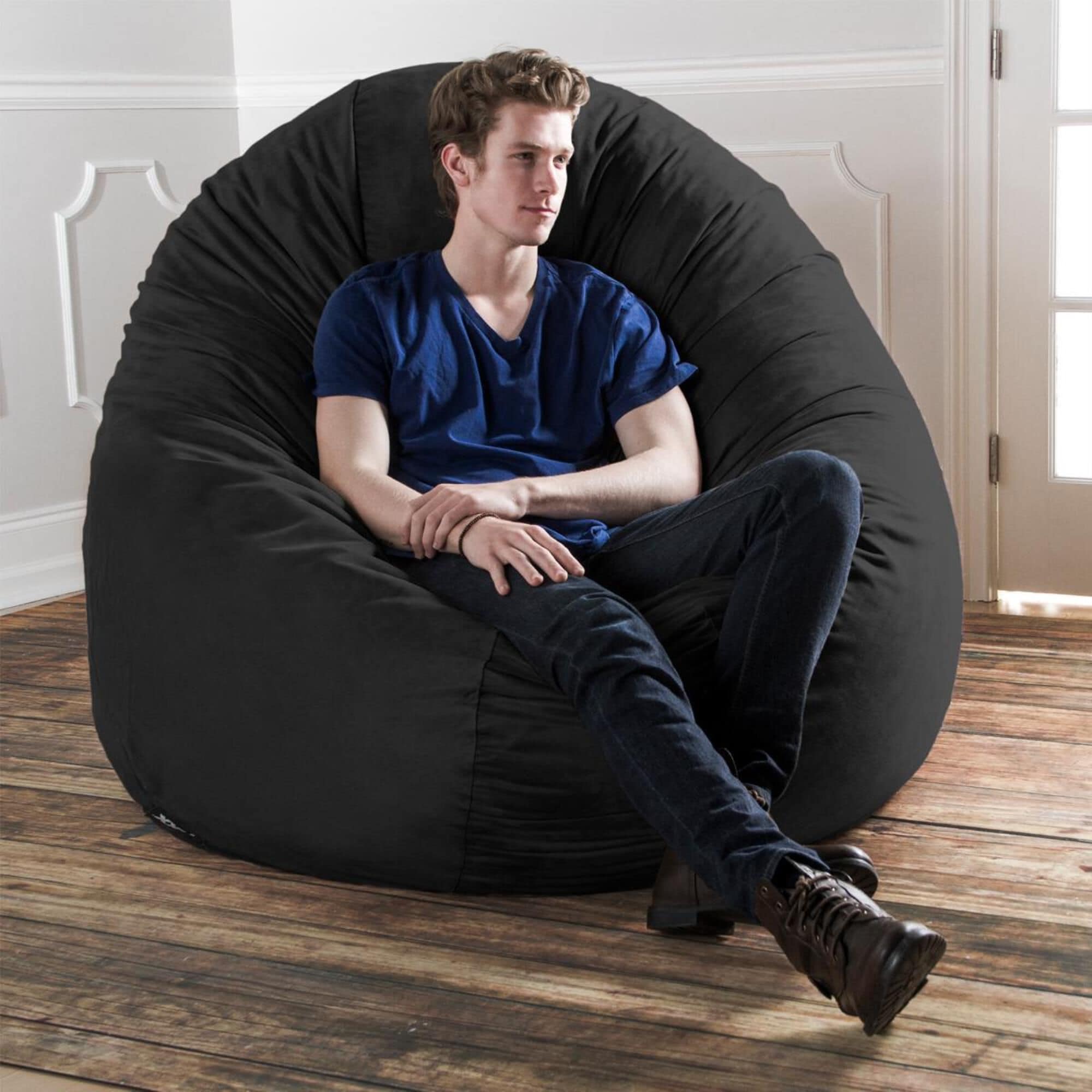 Jaxx 6 Cocoon Large Bean Bag Chair in Black NFM