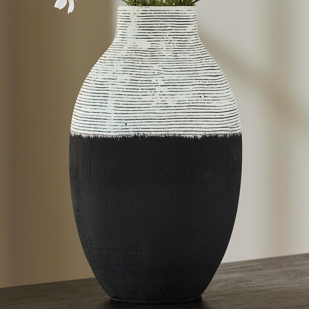 Ashley Girtha Vase in Antique White and Black, , large