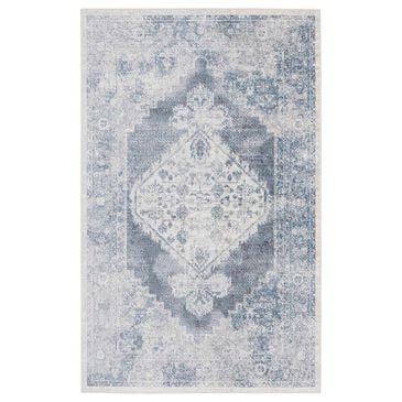 Nourison Astra Machine Washable 4" x 6" Blue and Ivory Area Rug, , large
