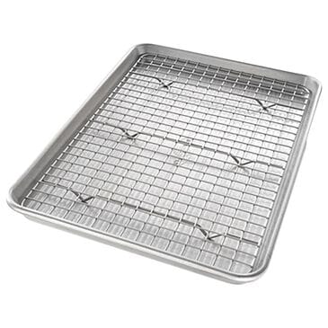 USA Pan Jelly Roll Bakeable Nonstick Cooling Rack and Pan Set in Gray, , large