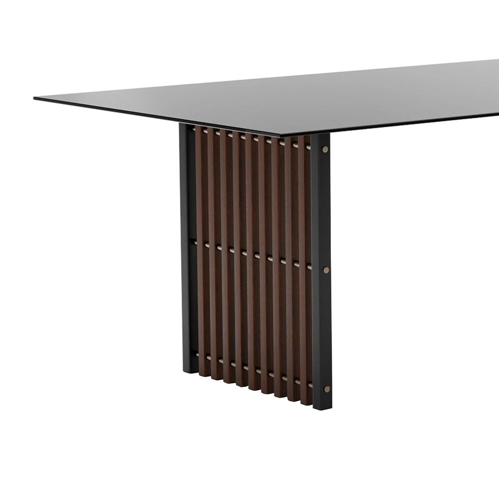Caracole Pinstripe Dark Dining Table in Dark Chocolate, Rich Walnut and Smoked Bronze - Table Only, , large