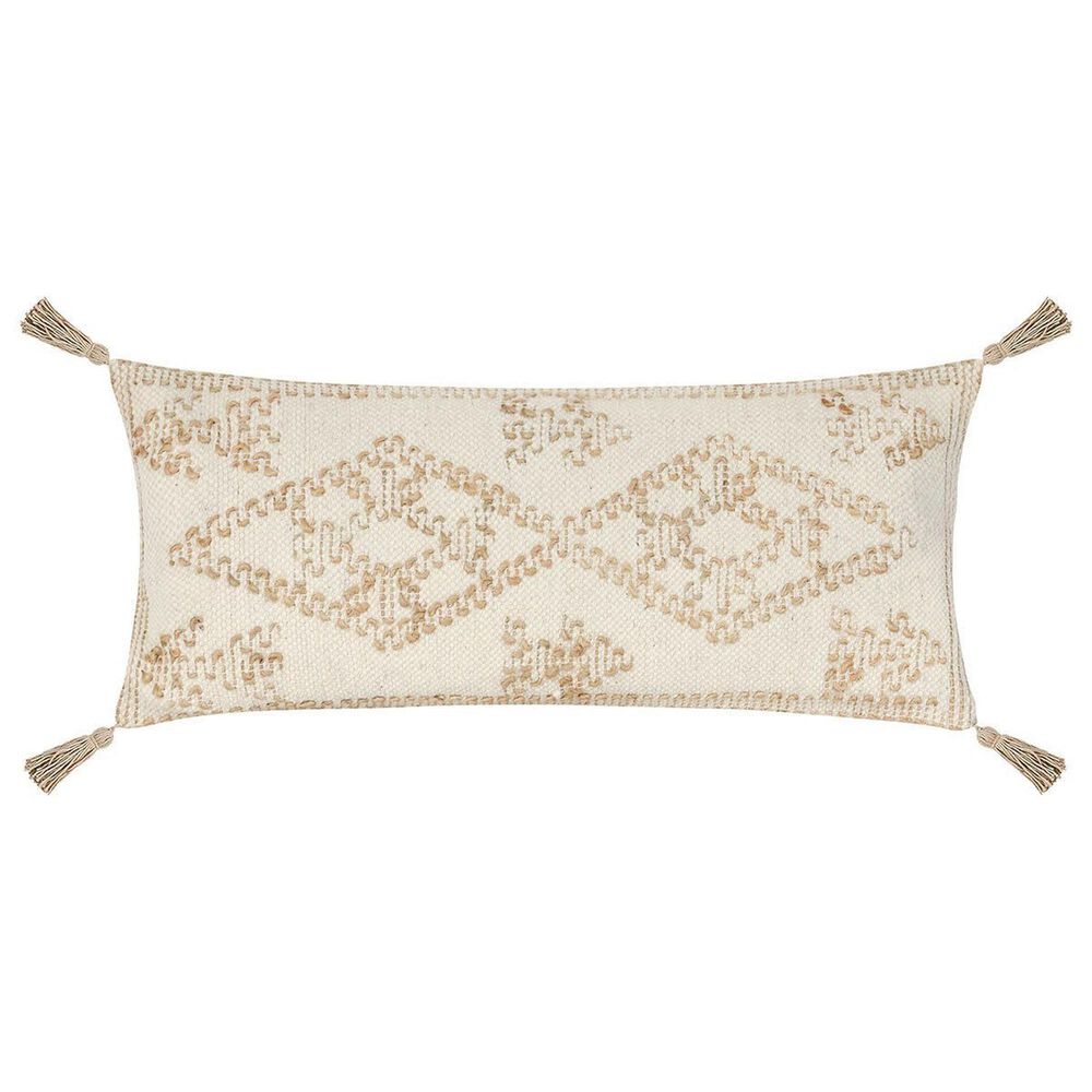 Classic Home Farm 16" x 36" Lumbar Throw Pillow in Ivory and Natural, , large
