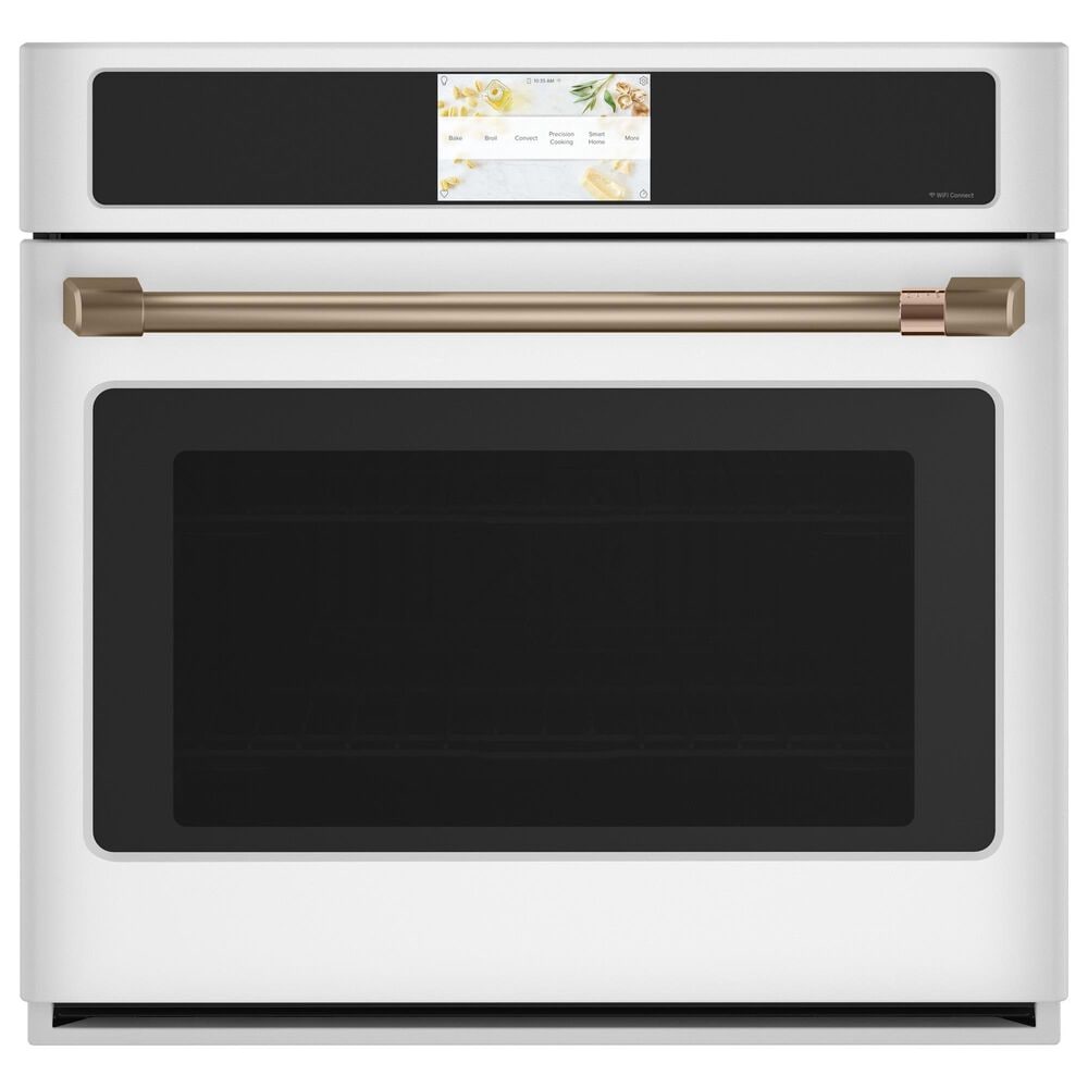Cafe 2-Piece Kitchen Package with Matte White 30" Smart Built-In Convection Single Wall Oven and Stainless Steel 36" Gas Cooktop, , large