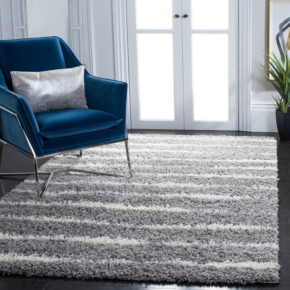 Safavieh Venus Shag VNS603J 6&#39; x 9&#39; Grey and Ivory Area Rug, , large