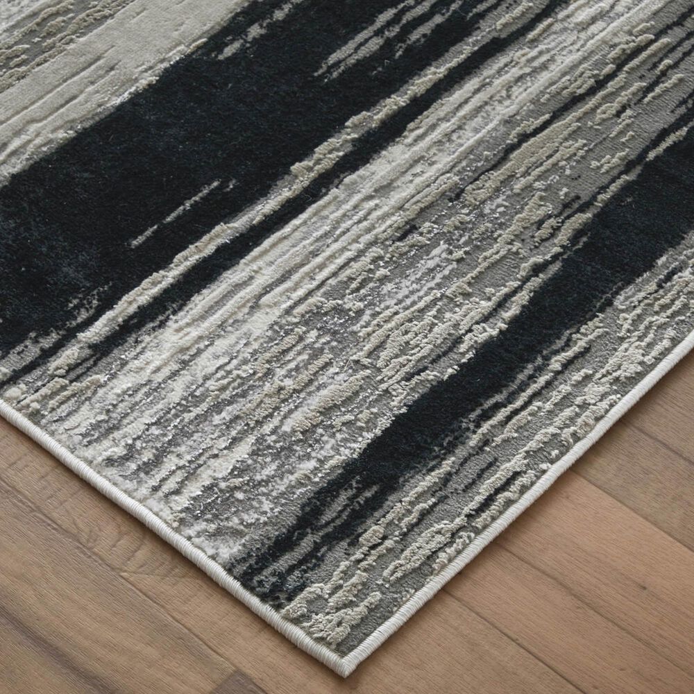 Feizy Micah Silver and Black 3&#39;11&quot; x 6&#39; Area Rug, , large