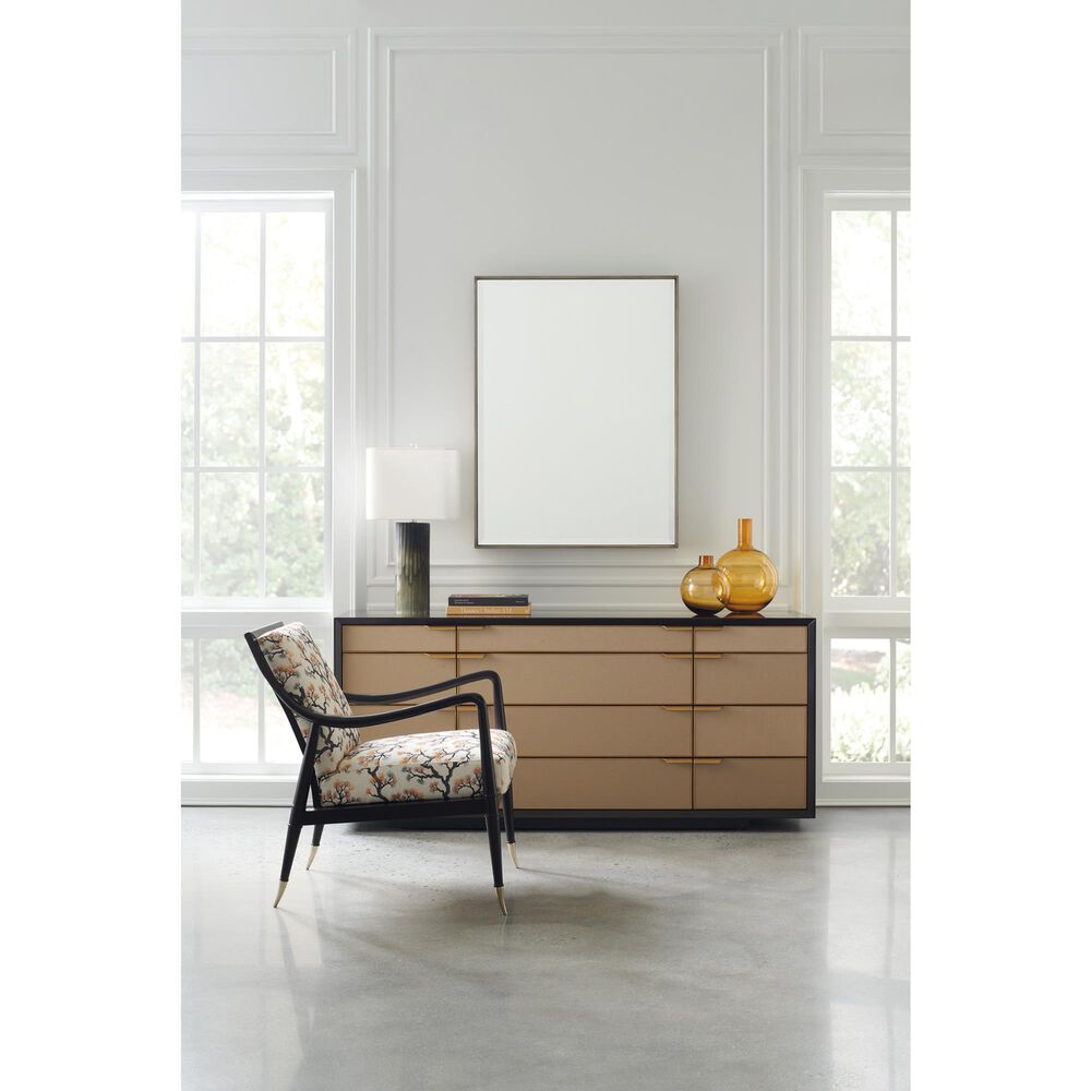 Schnadig Classic All Wrapped Up 12-Drawer Dresser in Dark Chocolate and Champagne Gold, , large