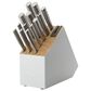 KitchenAid Gourmet 14-Piece Ss Self-Sharpening Knife Block Set in White, Natural and Stainless Steel, , large