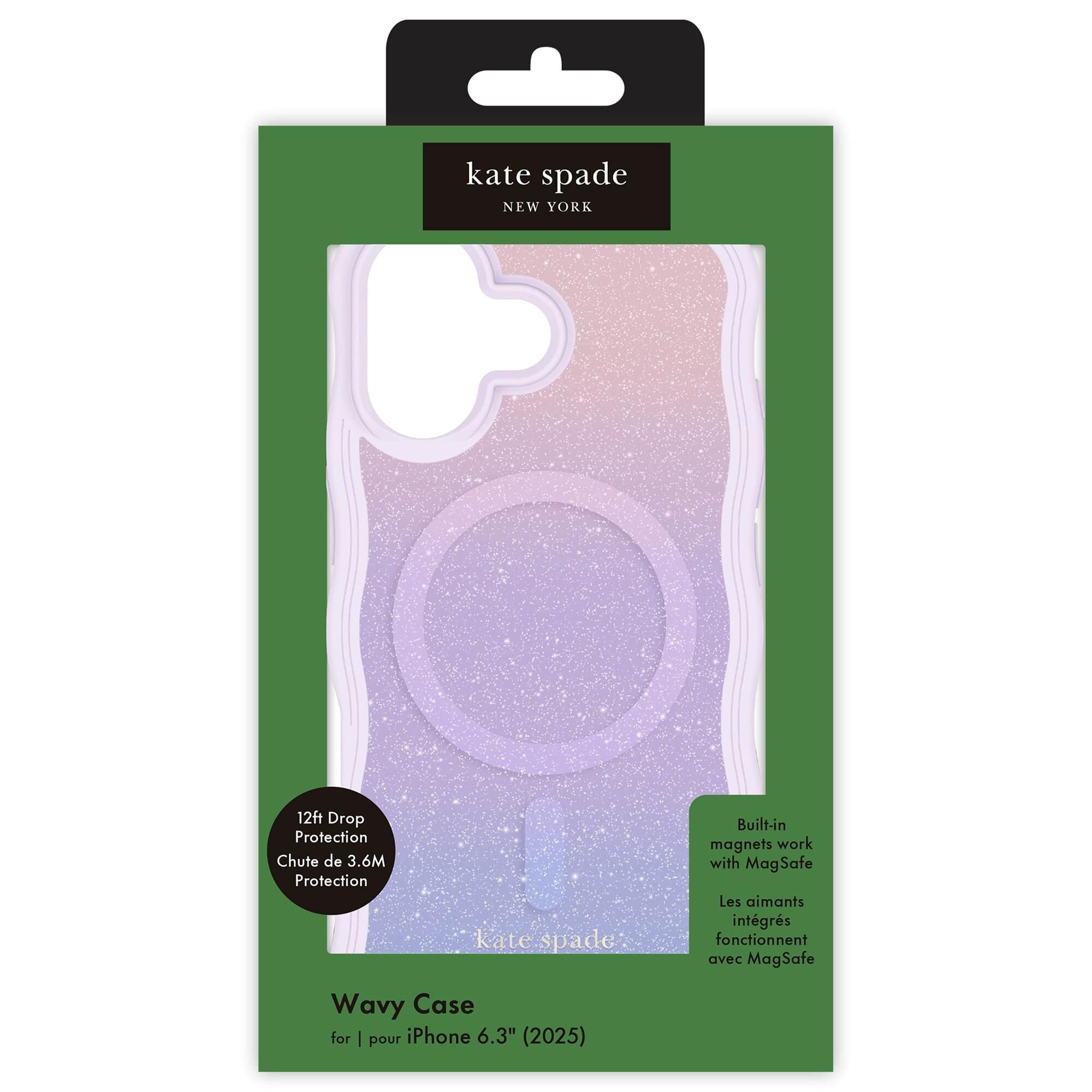 Kate Spade Wavy MagSafe Case for Apple iPhone 17 in Opal Glitter