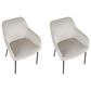 LumiSource Daniella Contemporary Dining Chair in Black Steel and Cream Velvet by LumiSource - Set of 2, , large