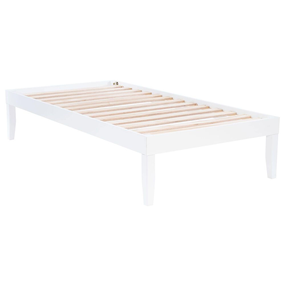 Linon Home Decor Polly Twin Platform Bed in Bold White, , large