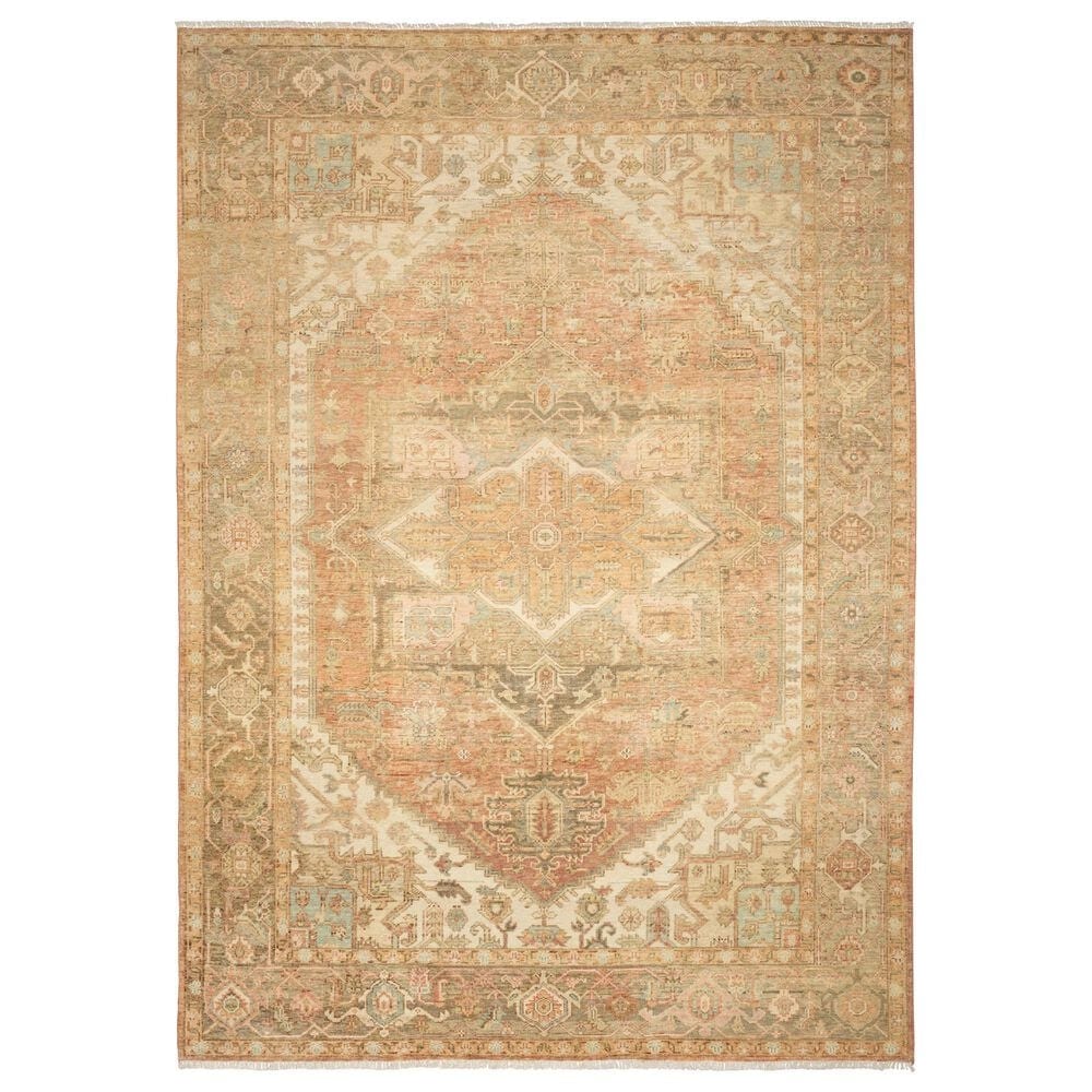 Nourison Heritage Vine HTV06 Rust 12" x 15" Area Rug, , large