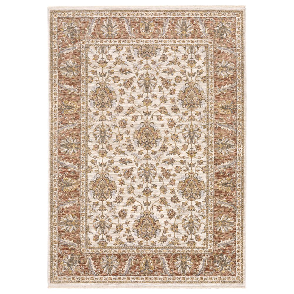 Oriental Weavers Maharaja Dakota 5091Q 9"10" x 12"10" Rust Area Rug, , large