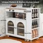 HOMLUX 56" Kitchen Island with Extended Table in White, , large
