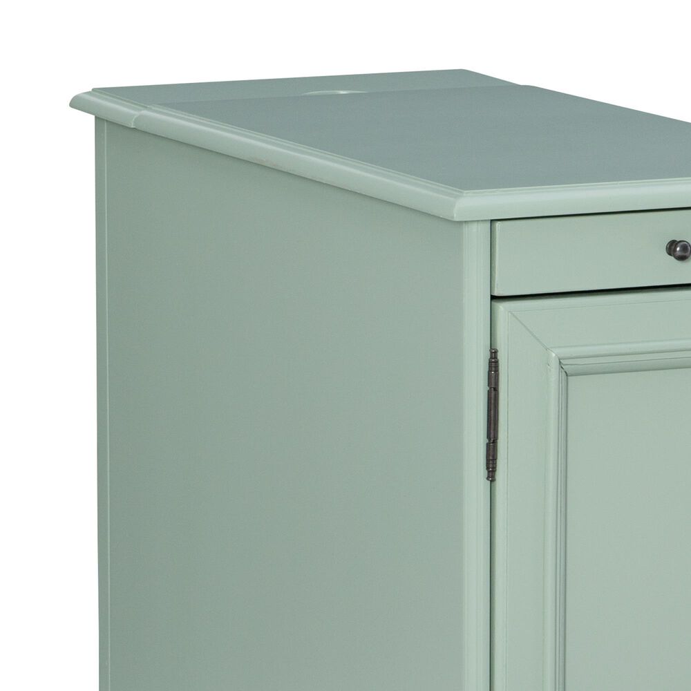 Linon Home Decor Barron Accent Table with USB Charging Station in Aqua, , large