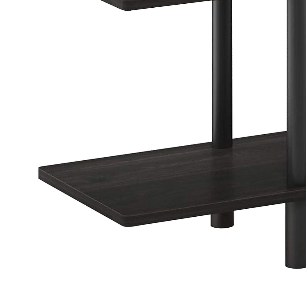 HOMLUX Turn-N-Tube 2-Tier Wide Display Shelf in Espresso and Black, , large