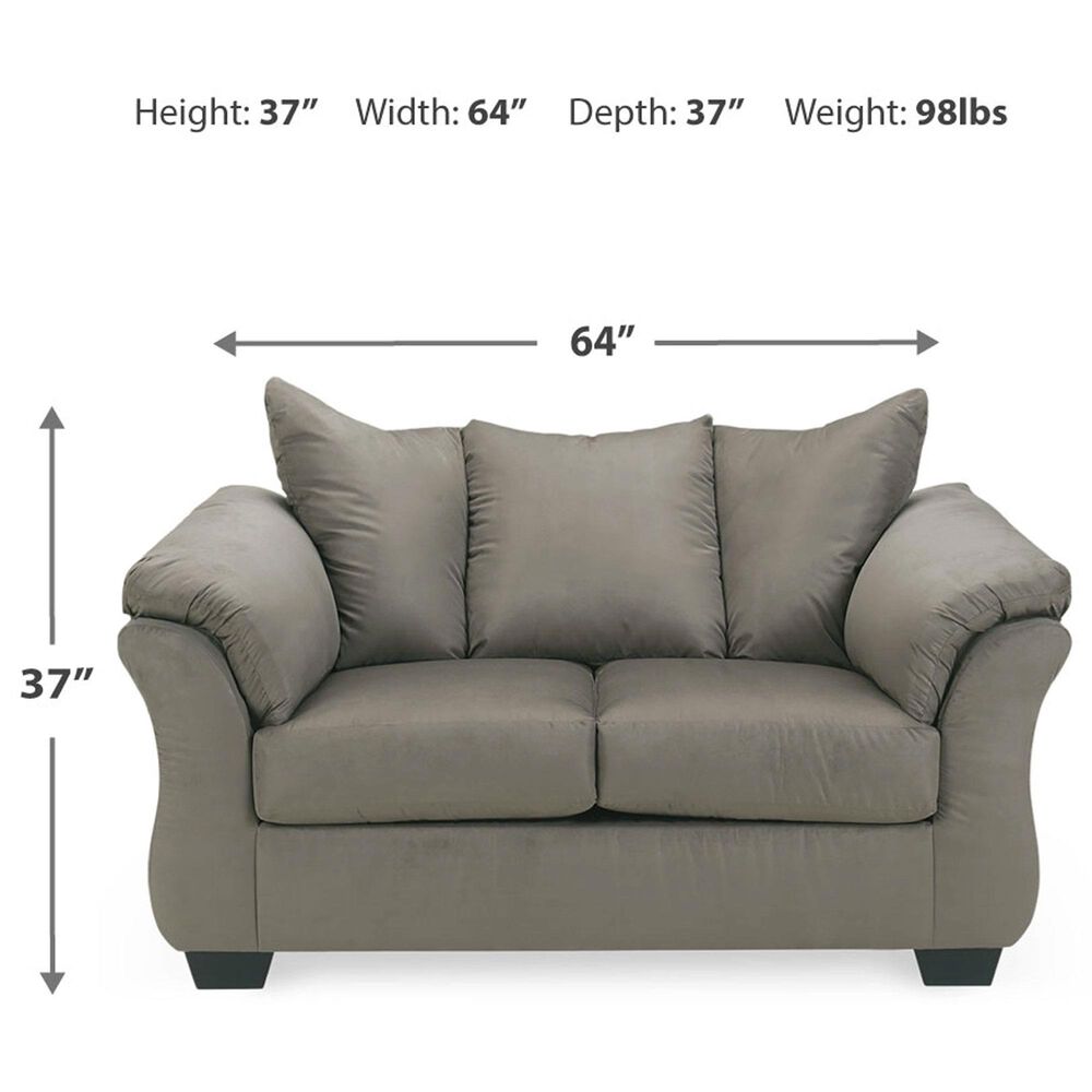 Ashley Darcy Stationary Loveseat in Cobblestone, , large