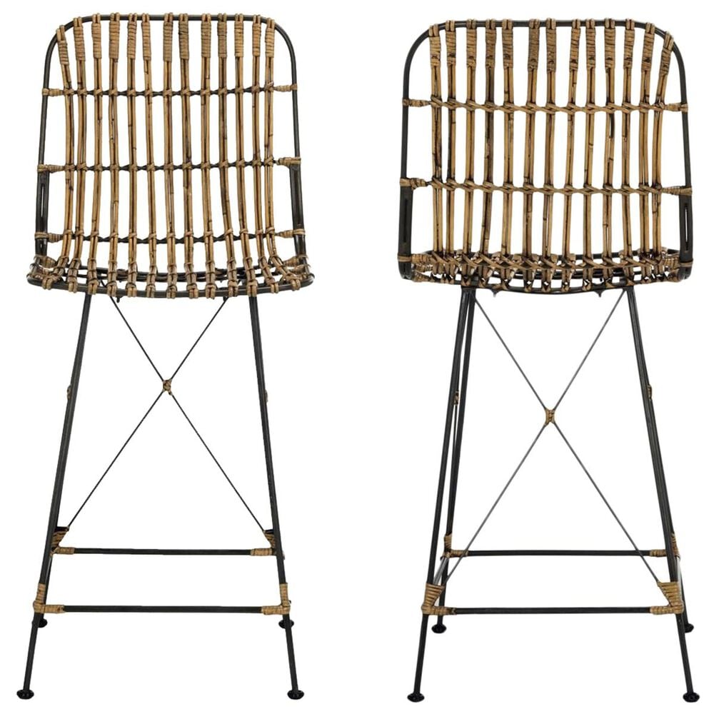 Safavieh Minerva Wicker Counter Stool in Natural Brown Wash &#40;Set of 2&#41;, , large
