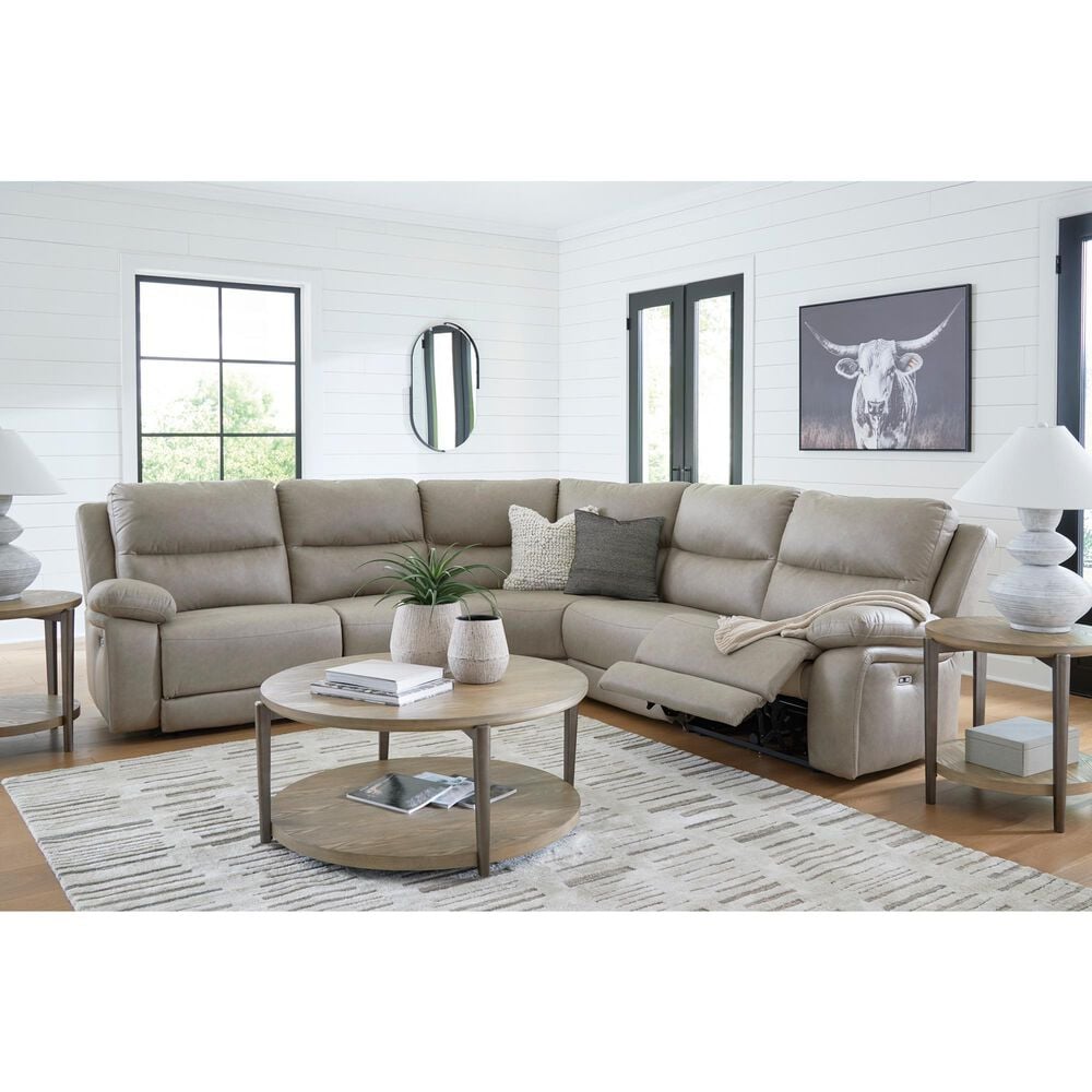 Ashley Narwhal Place 5-Piece Power Reclining Symmetrical Sectional in Pebble, , large