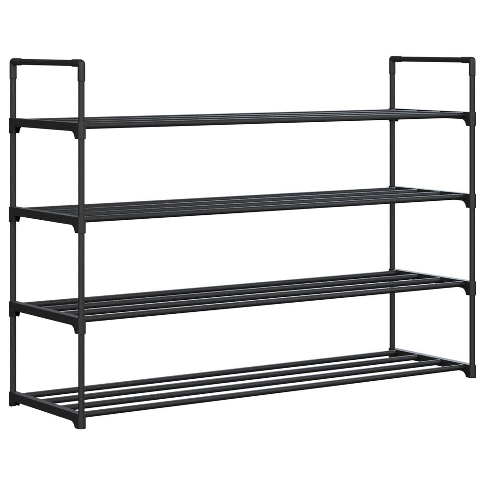Timberlake 4-Tier Shoe Rack in Black, , large