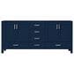 Lexora Home Jacques 72" Double Bathroom Vanity in Navy Blue with 2 cm White Carrara Marble Top and Rectangular Sinks, , large