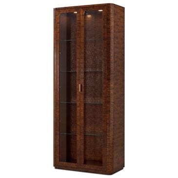Theodore Alexander Kesden Curio Cabinet in Pyramid Brown and Satin Brass, , large