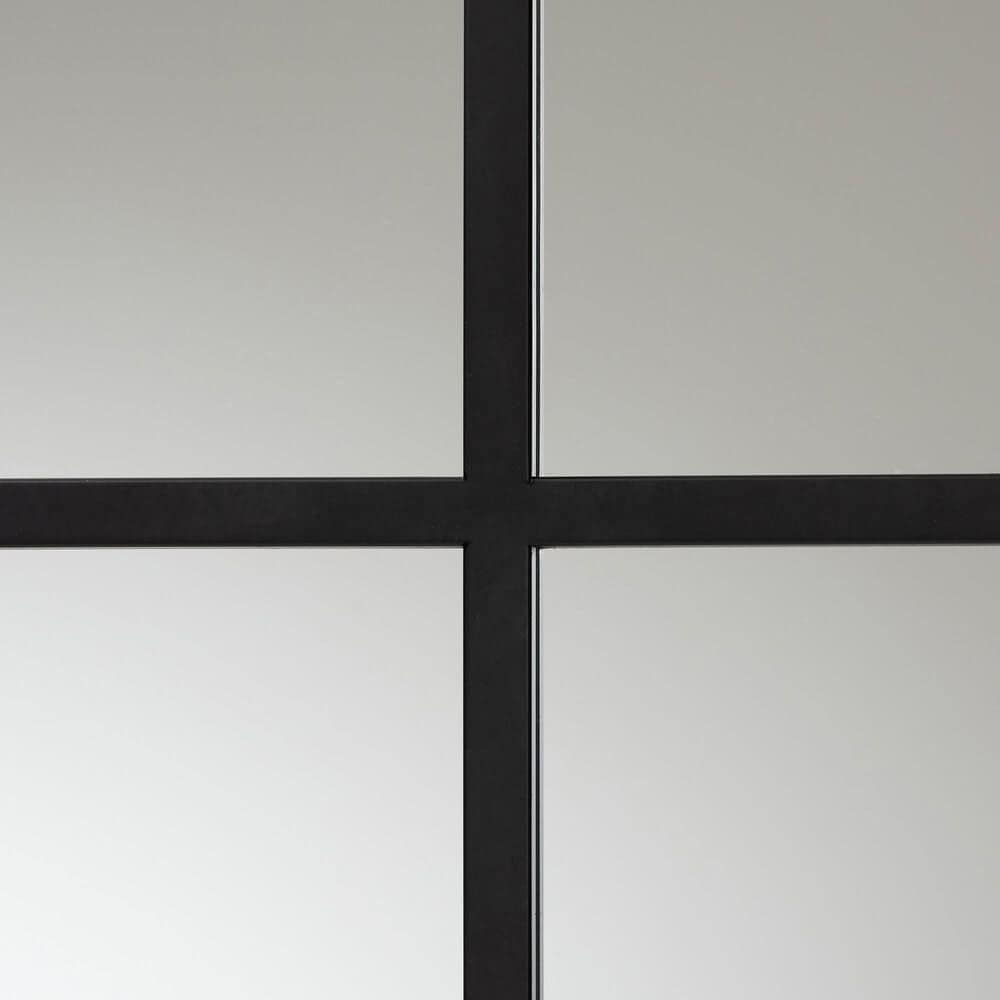 Baxton Studio Barrington Metal Accent Wall Mirror in Black, , large
