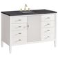 James Martin Vanities Myrrin 48" Vanity in Bright White with 3 cm Charcoal Soapstone Quartz Top, , large