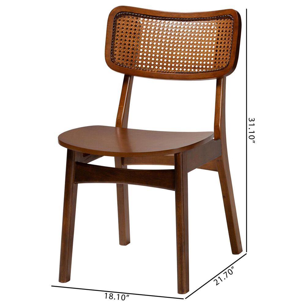 Baxton Studio Tafari Side Chair in Walnut Brown and Light Brown (Set of 2), , large