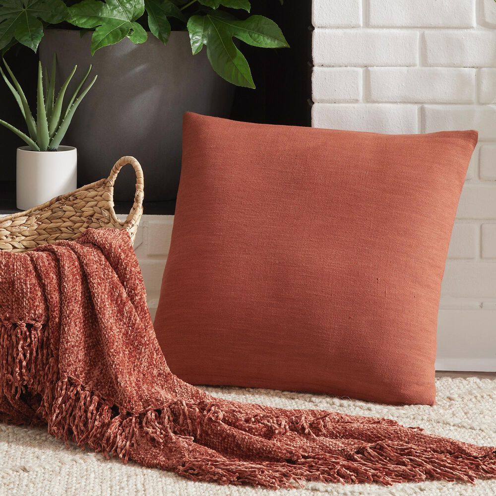 Ashley Thaneville 22&quot; Square Throw Pillow in Rust, , large