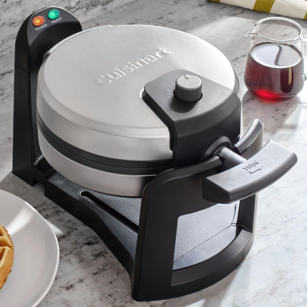 Cuisinart Belgian Round Flip Waffle Maker in Stainless Steel and Black, , large
