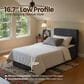 HOMLUX Plush Twin Mattress with Grey Headboard, , large