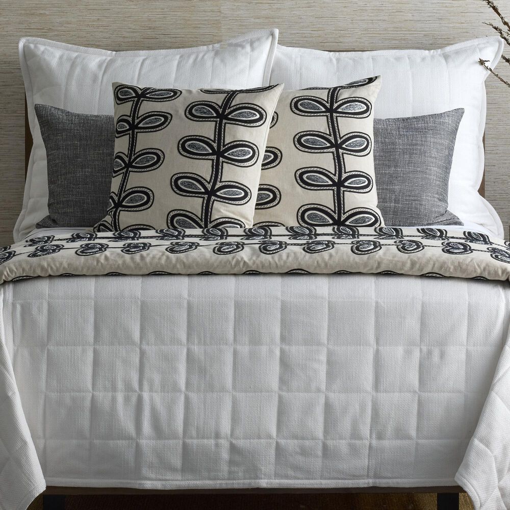 Ann Gish Fellini 24" Square Throw Pillow in Natural and Charcoal, , large