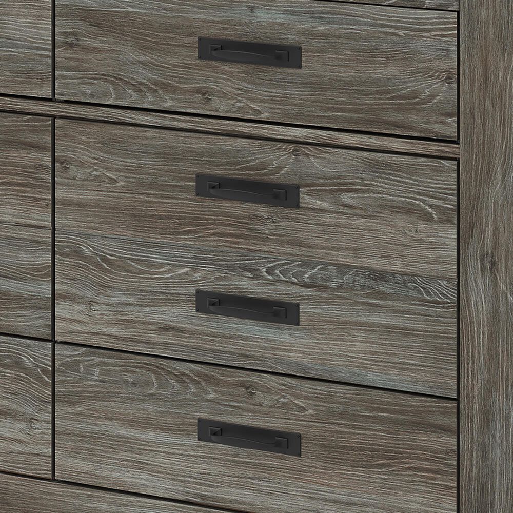 Ashley Frandern 5-Piece Twin Bookcase Storage Bedroom Set in Rustic Warm Gray, , large