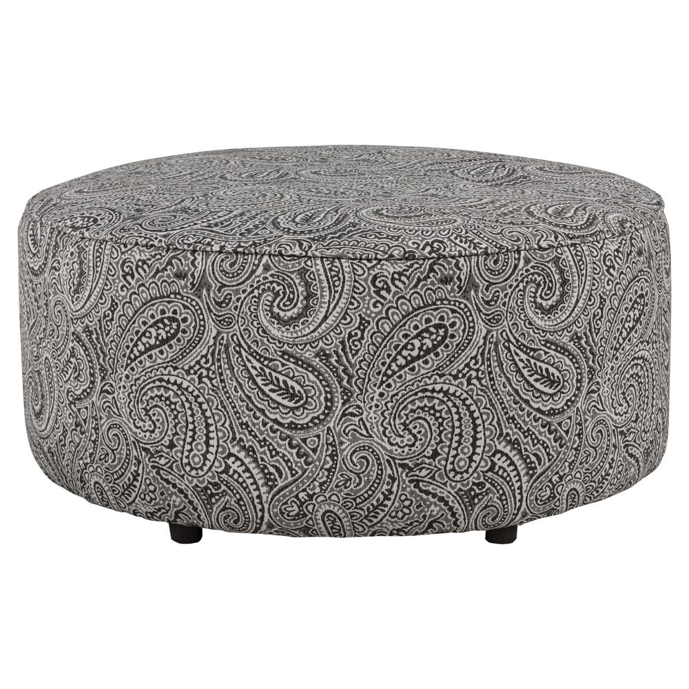 Xenia Round Ottoman in Regency Iron, , large