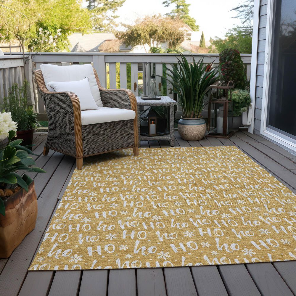 Dalyn Rug Company Wonderland WN22 3&#39; x 5&#39; Gold Indoor/Outdoor Area Rug, , large