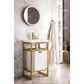 James Martin Vanities Boston 20" Single White Door Bathroom Vanity in Radiant Gold with 3 cm White Glossy Resin Countertop and Rectangular Sink, , large