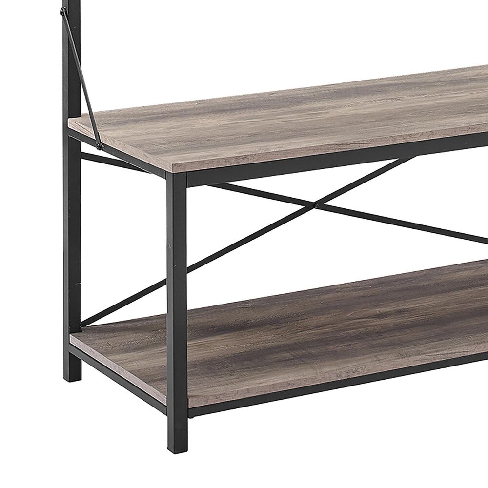 Walker Edison 72&quot; Hall Tree in Grey Wash, , large