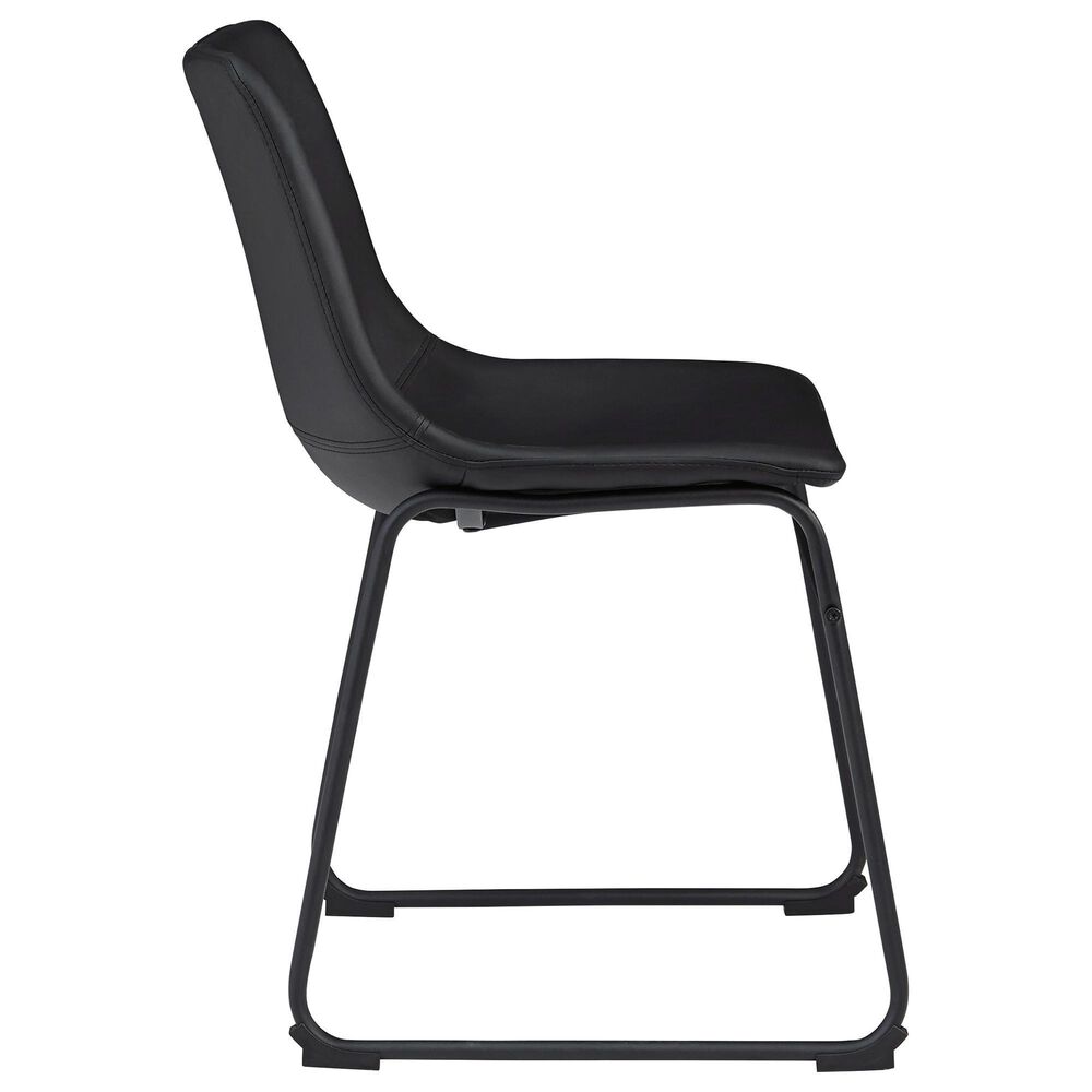 Ashley Centiar Dining Side Chair in Black Faux Leather, , large