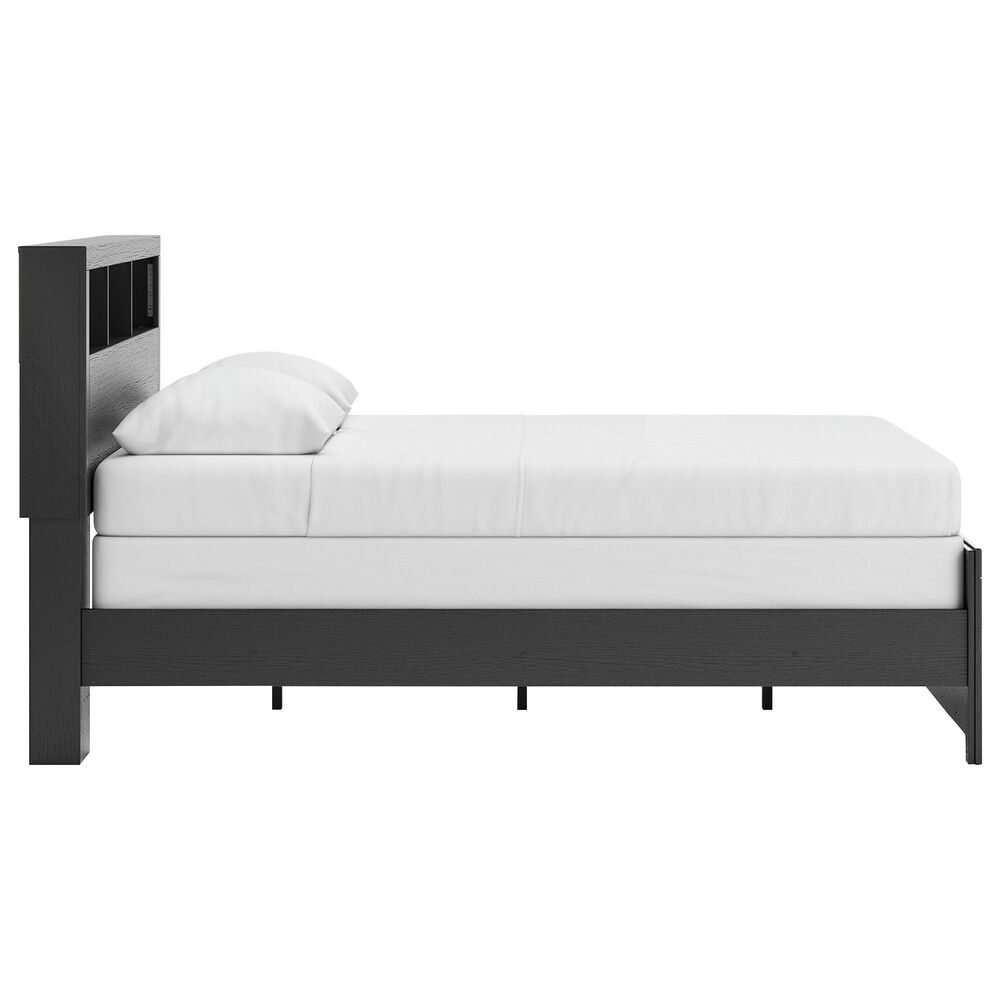 Ashley Broachmyn 4 Piece Queen LED Bookcase Bed Set in Black and Gray, , large