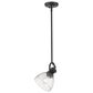 Golden Lighting Hines 1-Light Mini Pendant with Seeded Glass Shade in Matte Black, , large